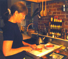 Flicka in her kitchen