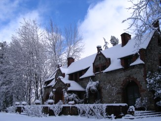 A snow covered Empire Mine 